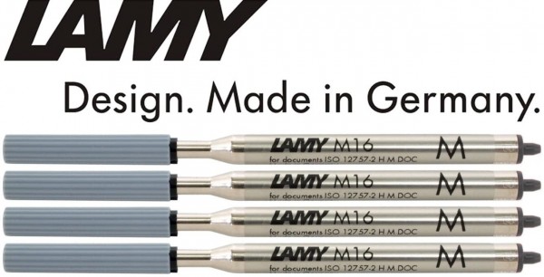 Lamy: Großraum-Kugelschreibermine M16: Farbe: schwarz, Strichbreite: M, 4er-Set.