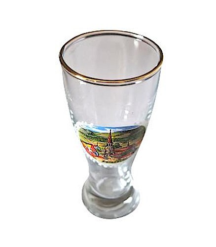 Mini-Weizenbierglas Luftkurort Zwiesel mit Goldrand Souvenir