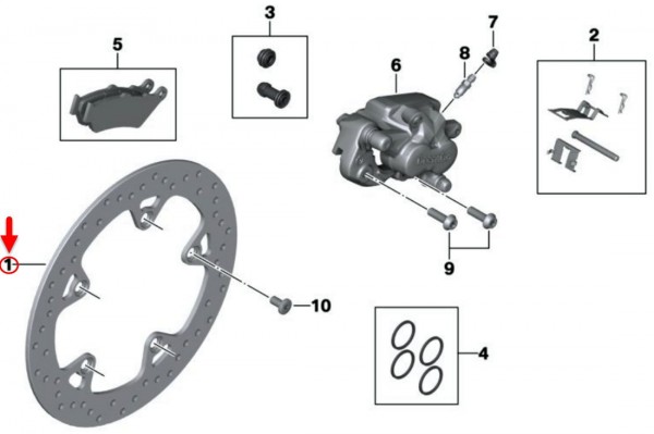 Original BMW Motorrad Bremsscheibe hinten R1200 + R1250GS/R/RS/RT 8526568 NEU