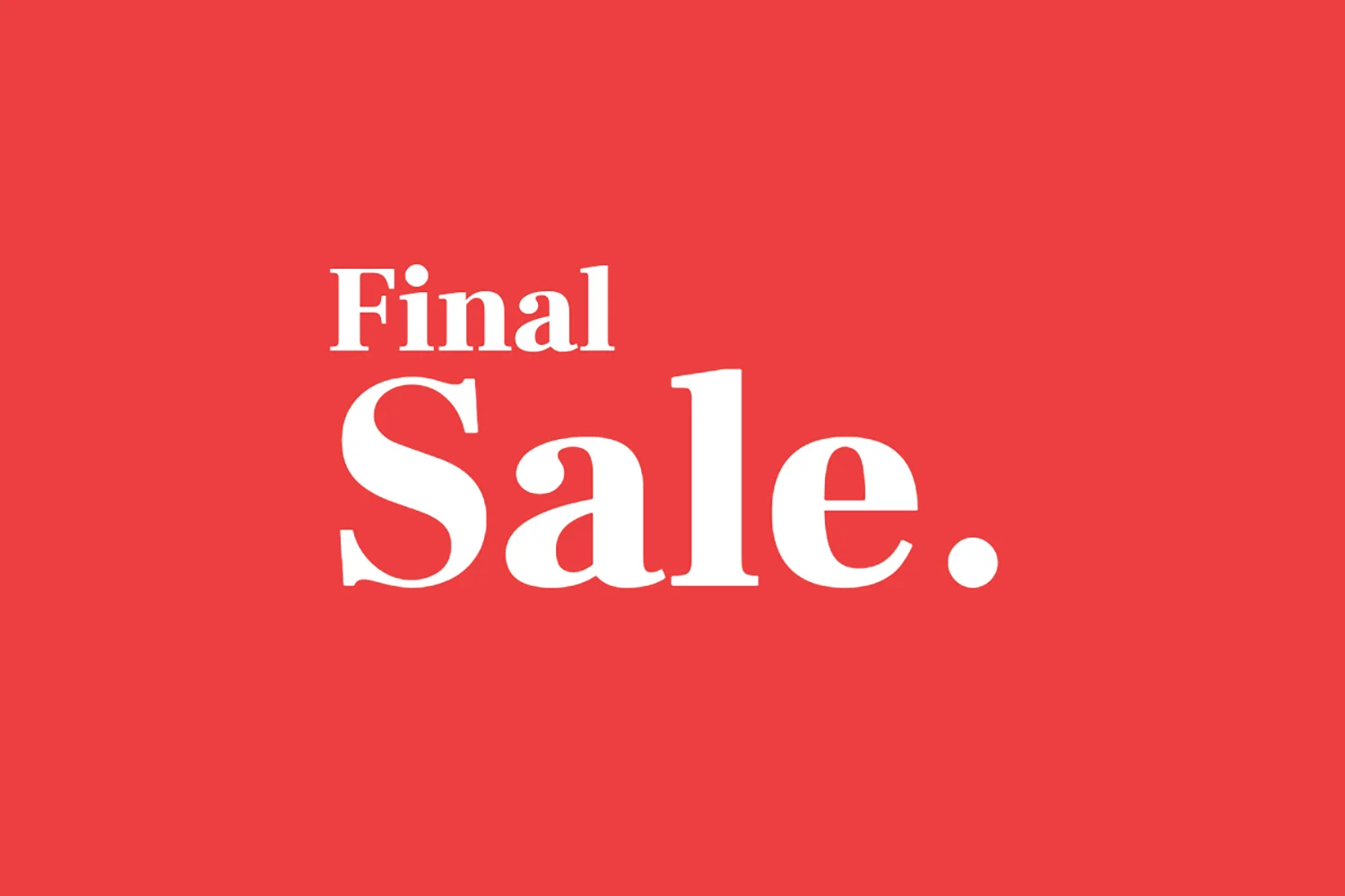 Text 'Final Sale' in weißer Schrift auf rotem Hintergrund