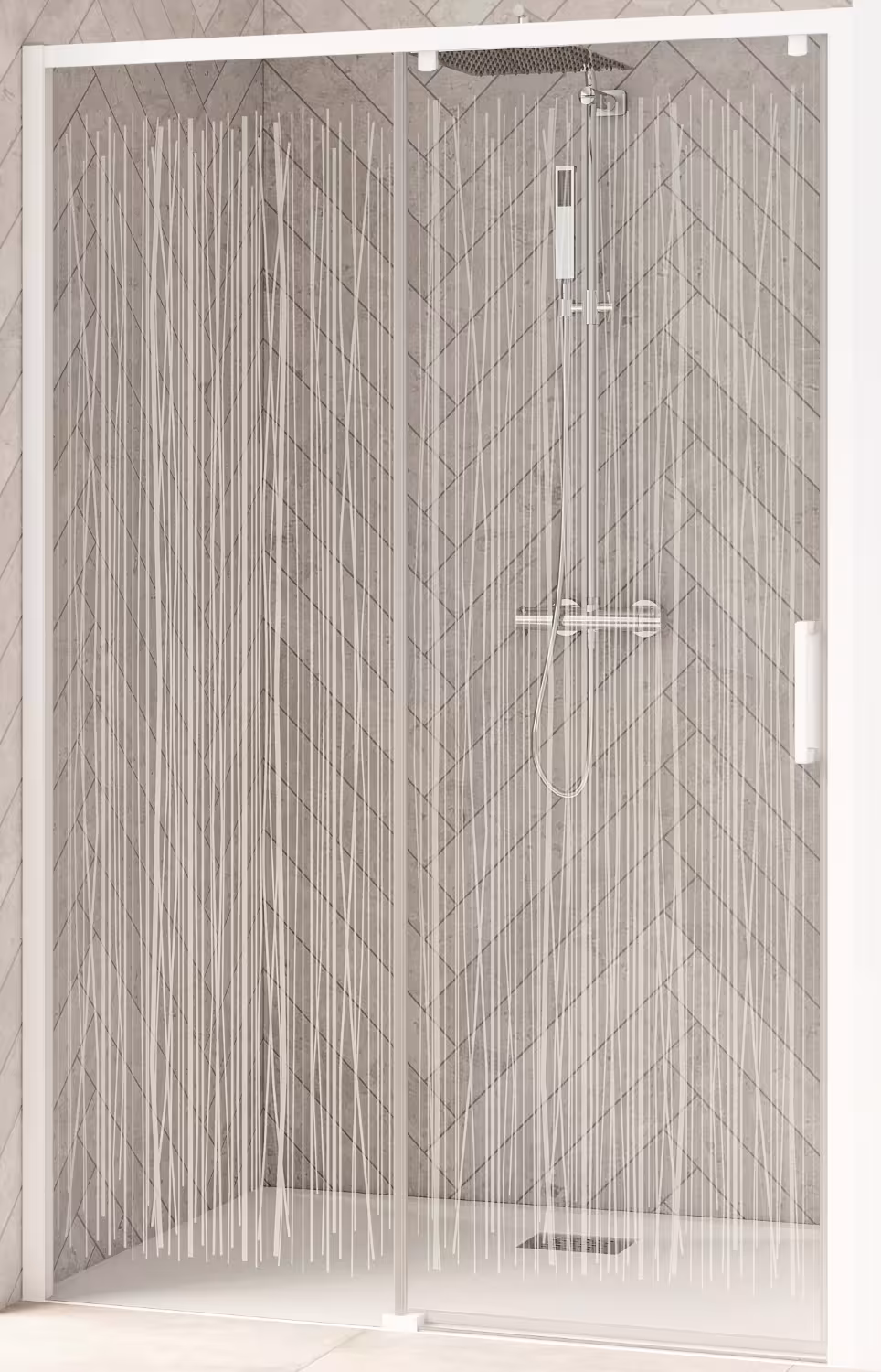 SFA Kinedo Smart Design C puerta corredera parcialmente enmarcada, elemento fijo a la izquierda, apertura a la derecha, puertas correderas