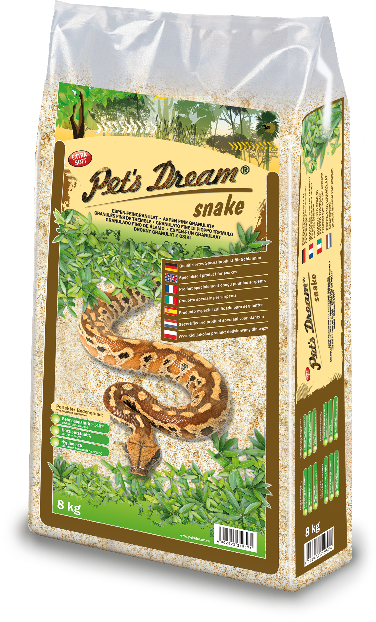 Pet's Dream Snake Einstreu, 8 kg, entspricht ca. 45 Liter (Nachfolger Chipsi Snake)