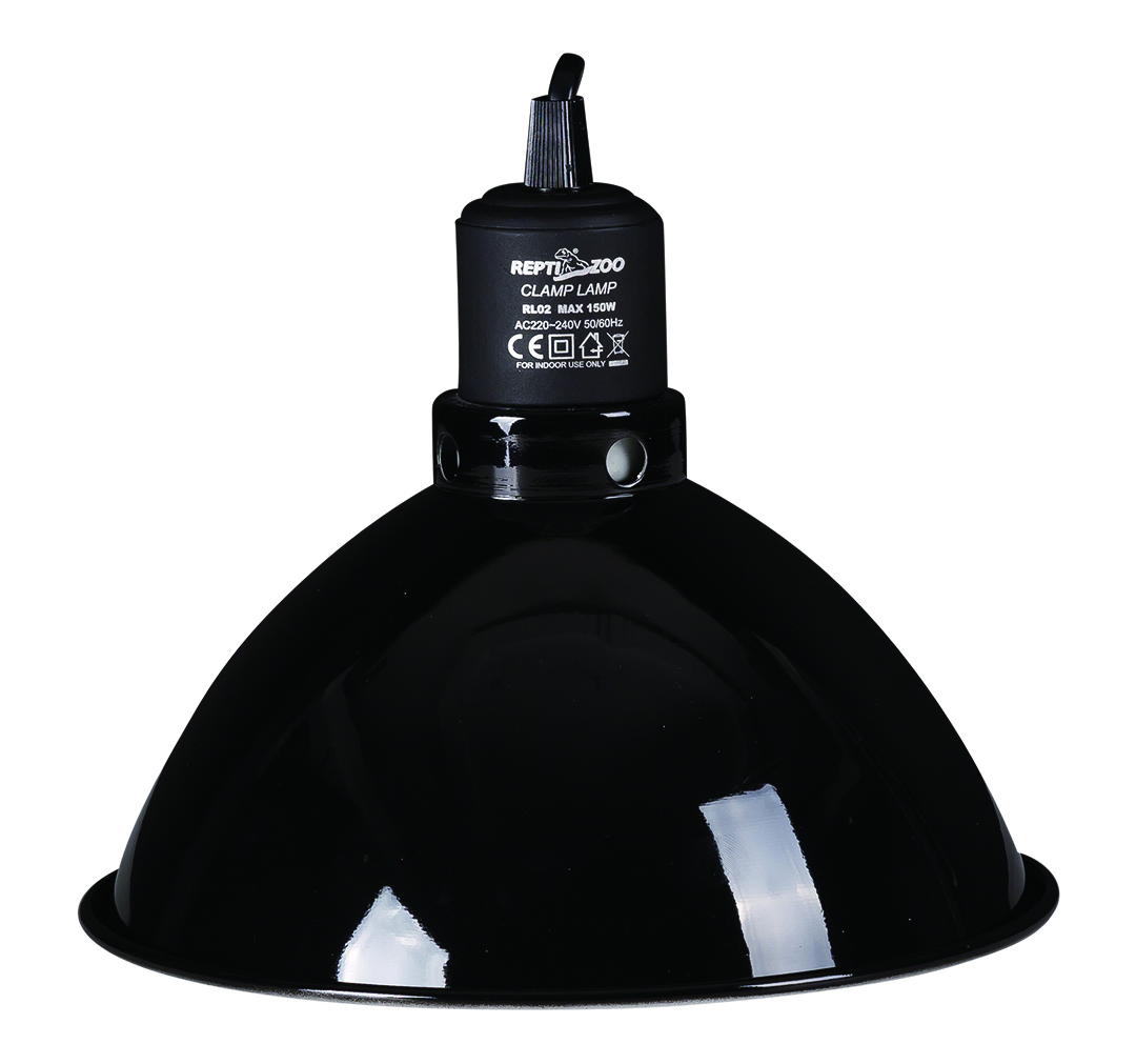 ReptiZoo -reflektierende- Lampenfassung ( RL02B)  E27, 21,5 cm Durchmesser bis 150 Watt