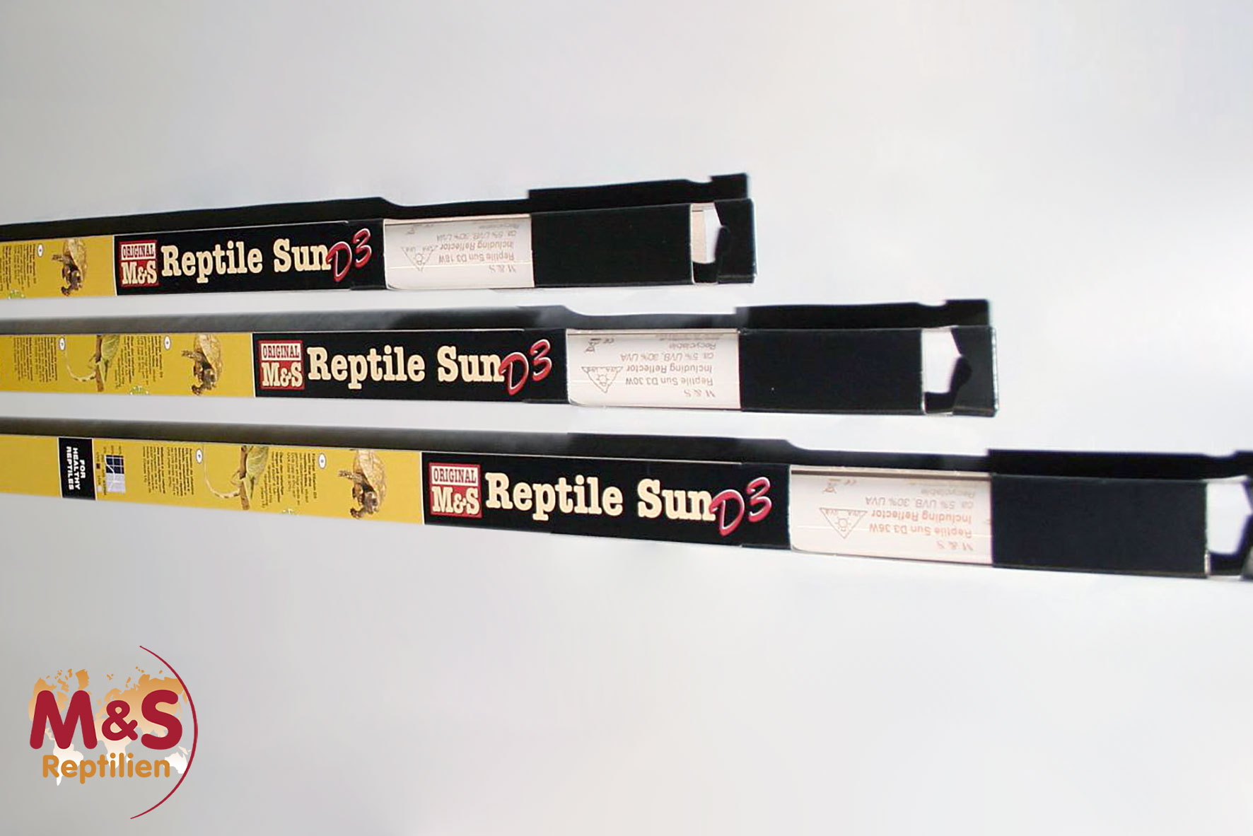 M&S Reptile Sun D3, Röhre 36 Watt, T8 Röhre, 120 cm, 5% UVB mit integriertem Reflektor