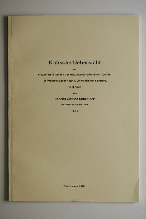Kritische Übersicht der Gattung Geckonen (Johann Gottlob Schneider
