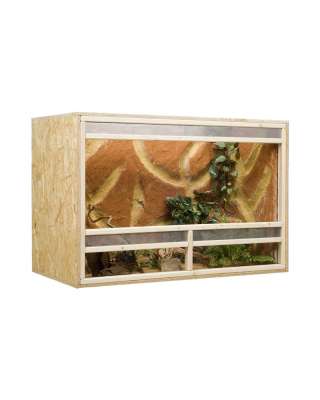 ECOZONE Holz Terrarium Mit Seitenbelüftung 100x60x50 Cm - Holzterrarium Aus OSB Platten