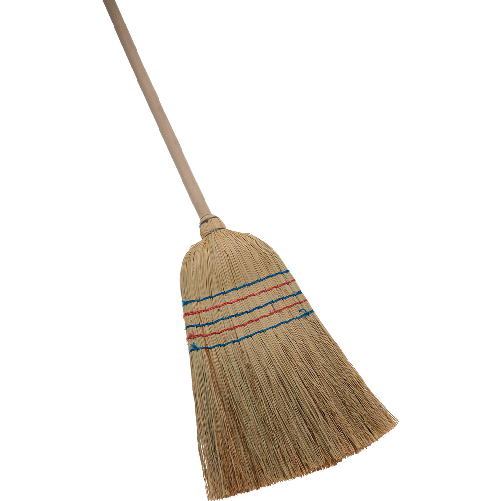 aledin Reisbesen, Holzstiel, Reisstrohbesen gebunden, 5-Naht, Kehrbesen Produktabbildung