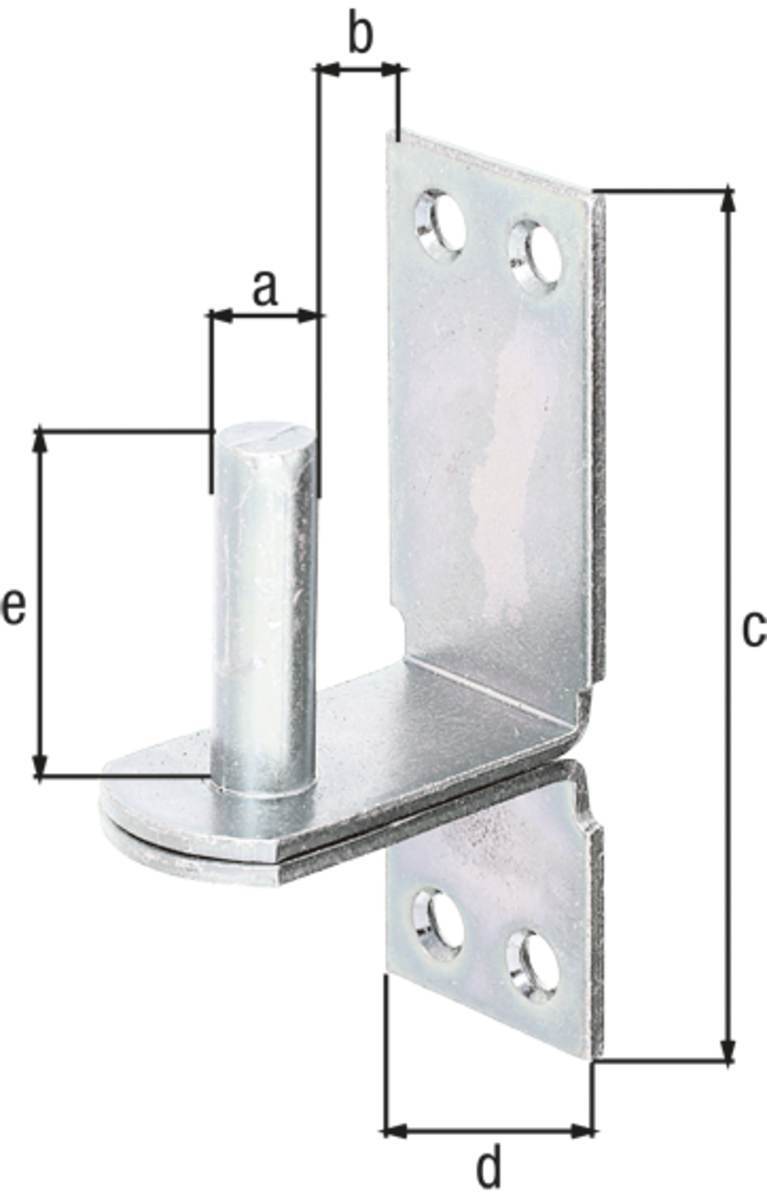 Alberts Kloben auf Platte, zum Aufschrauben, DII Haken,verzinkt, Ø 10 mm, 90 x 30 mm, Anschrauben Produktabbildung 2