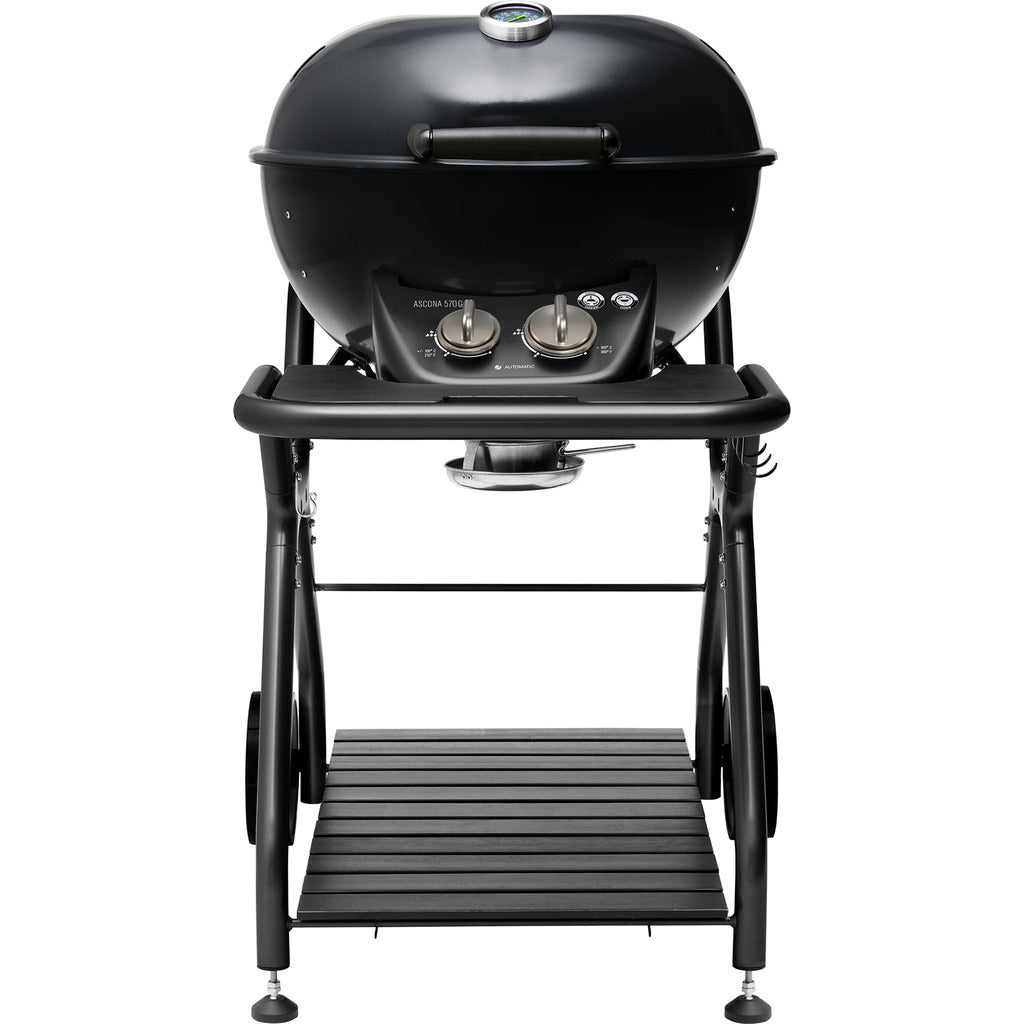 OUTDOORCHEF Gasgrill Ascona 570 G All Black, Trichtersystem, 360°C in 10 Min, 9,7kW, porzellanemailliert, mobil, schwarz Produktabbildung