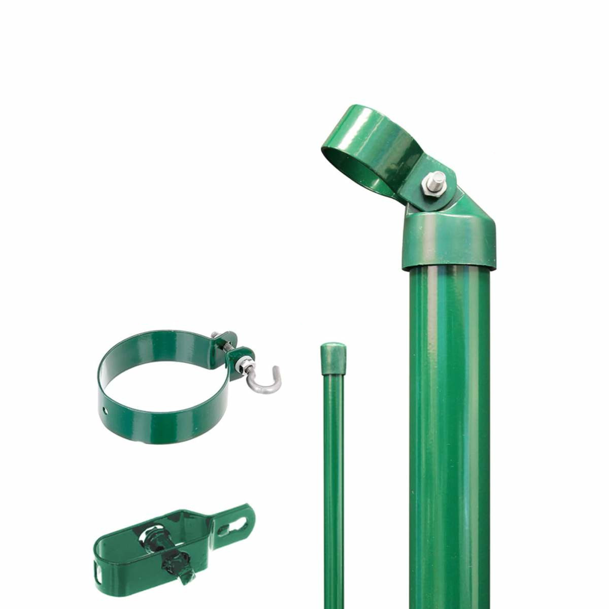 Alberts Zaunanschluss-Set für Wellengittertore zum Einbetonieren, Grün, Pfosten Ø 60 mm, 1,75 m Höhe Produktabbildung 7