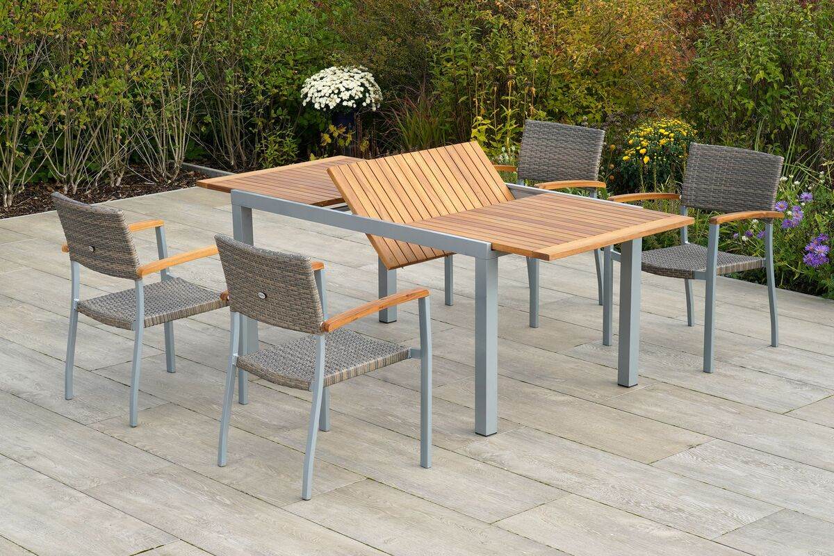 YOURSOL by Merxx Gartenmöbel Set Silano 4 Personen mit Ausziehtisch 150