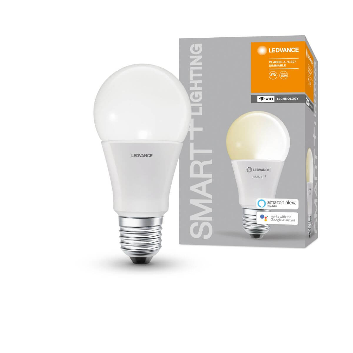 Ledvance SMART+ WiFi LED Classic A75, 9,5 W = 75 W, 1055 lm, E27, Warmweiß, 2700 K, Dimmbar Produktabbildung 1