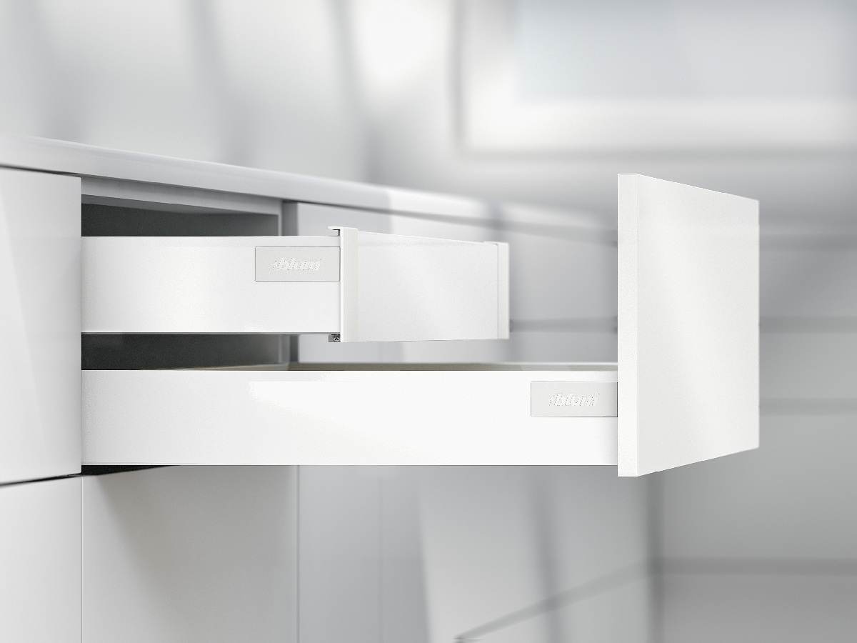 Blum TANDEMBOX Innenschubkasten M Vollauszug BLUMOTION Soft-Close, Seidenweiß, 65kg, 65cm Produktabbildung 2
