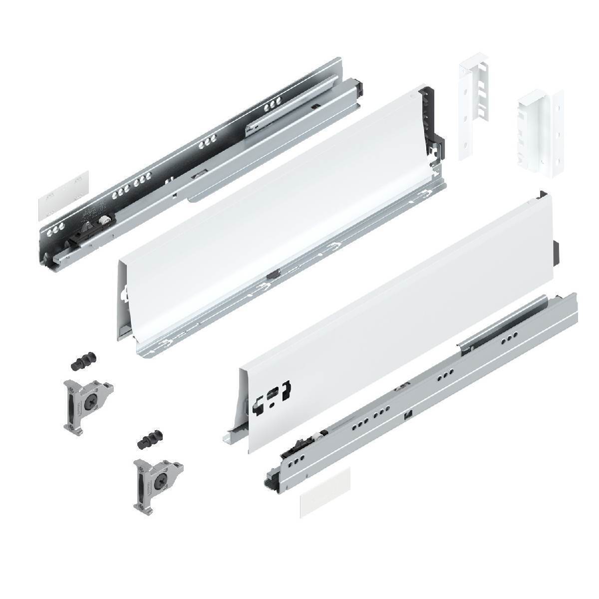 Blum TANDEMBOX Schubkasten K Vollauszug BLUMOTION, zum Anschrauben, Seidenweiß, 65kg, 60cm Produktabbildung 1