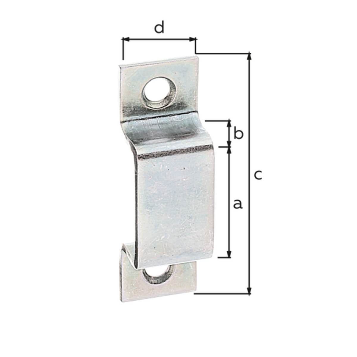 Alberts Schlaufe, galvanisch verzinkt, dickschichtpassiviert, 20x9, SB 4St, VE 10SB Produktabbildung 2
