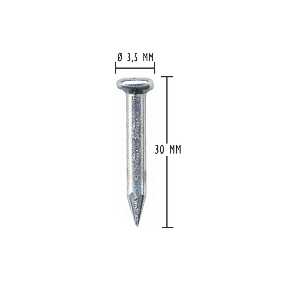 siwitec Beton Hartstahlnägel, 100 Stück, Ø 3,5 mm, verzinkt, geschnittene Spitze, Nägel 3,5 x 30 mm Produktabbildung 2