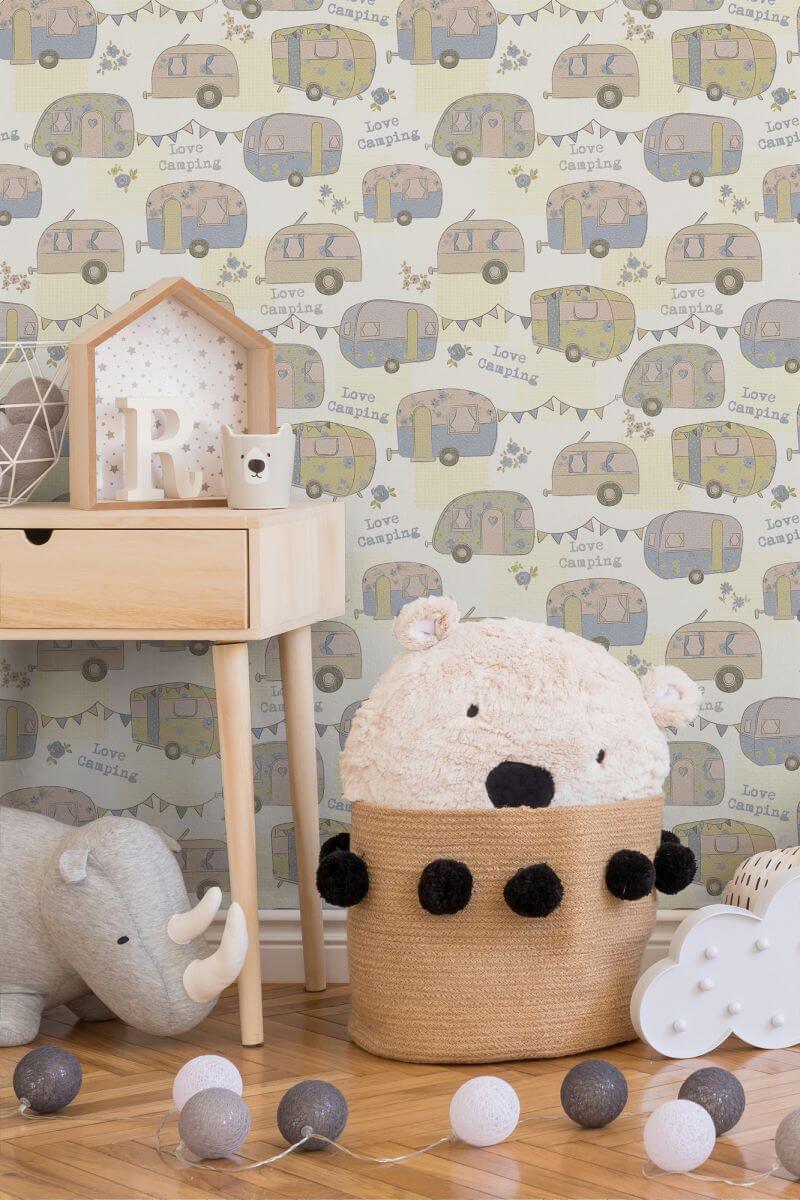 AS Creation Tapete Blaue Creme Metallic | Kindertapete | Boys & Girls 6 | Kinderzimmer
