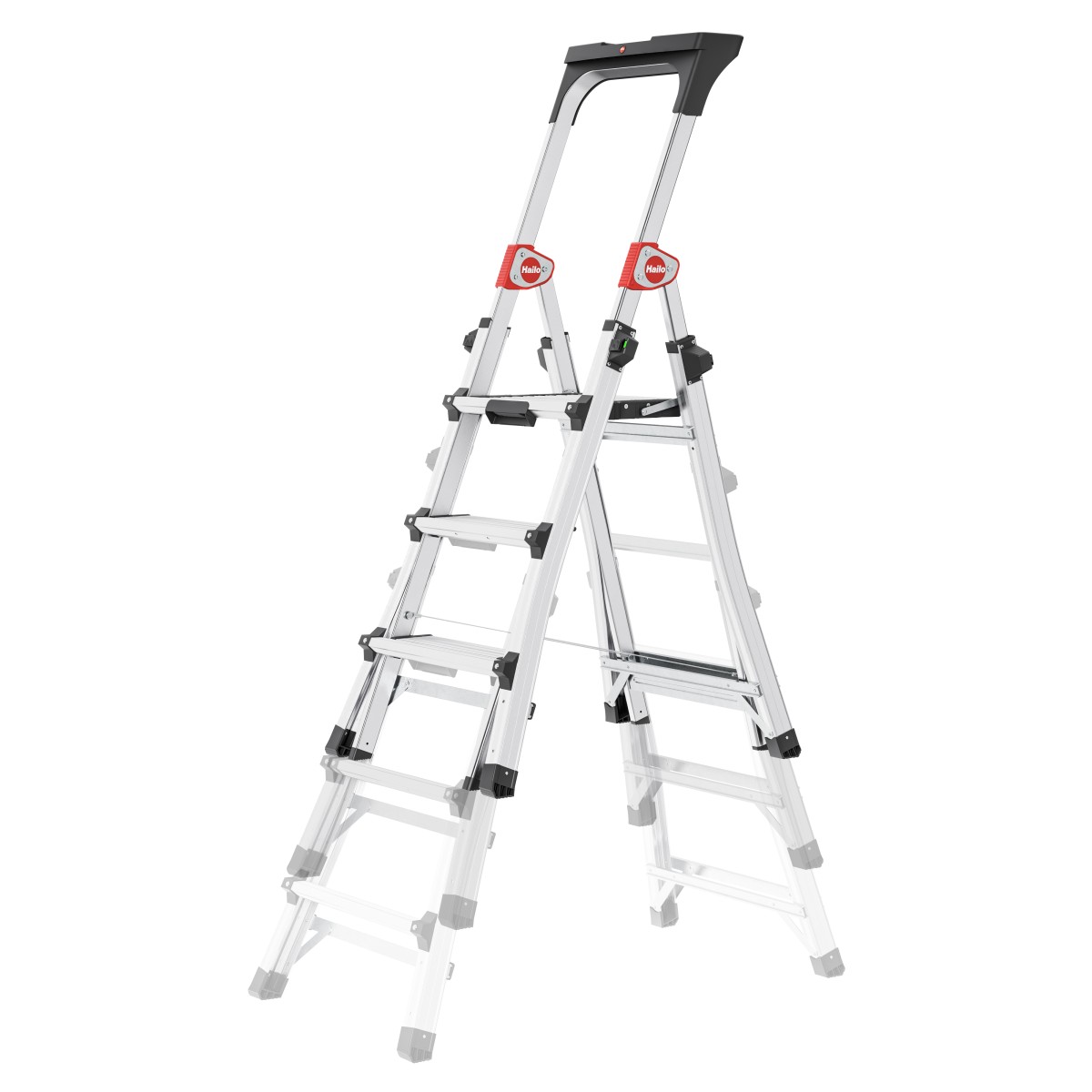Hailo 2A-Ware TL100 TopLine Aluminium-Haushaltsleiter, 3 - 5 Stufen, flexible Arbeitshöhe, Ablage Produktabbildung 11