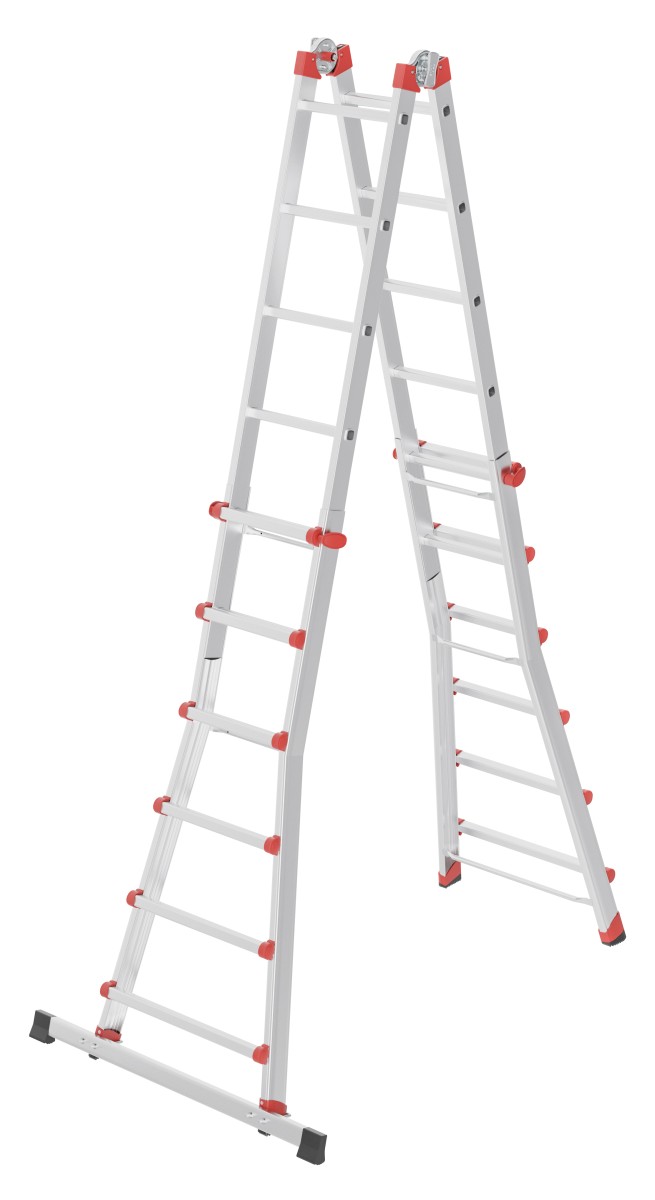 Hailo 2A-Ware M80 Multifunktions-Teleskopleiter, 4x6 Sprossen, zusammenschiebbare Leiter  Alu Produktabbildung 1