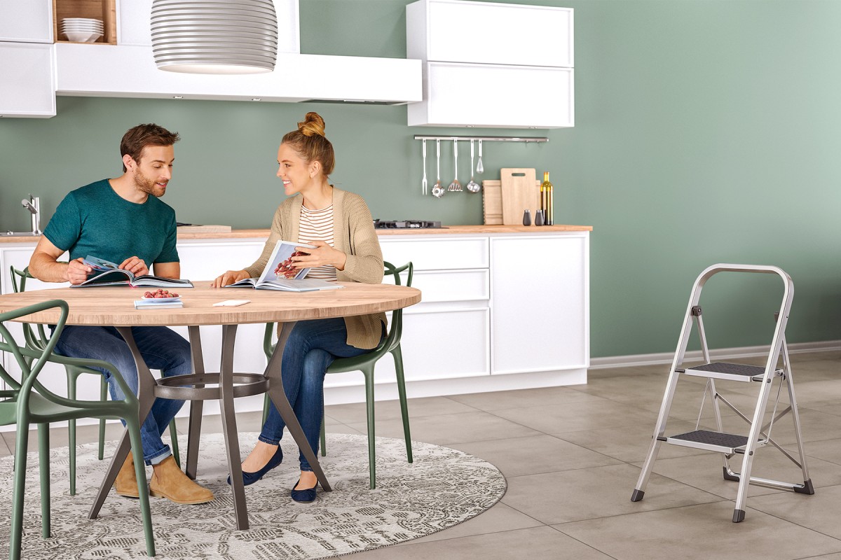 Hailo 2A-Ware K60 3 stufig StandardLine Klapptritt Aluminium, leichte & flache Trittleiter Produktabbildung 8