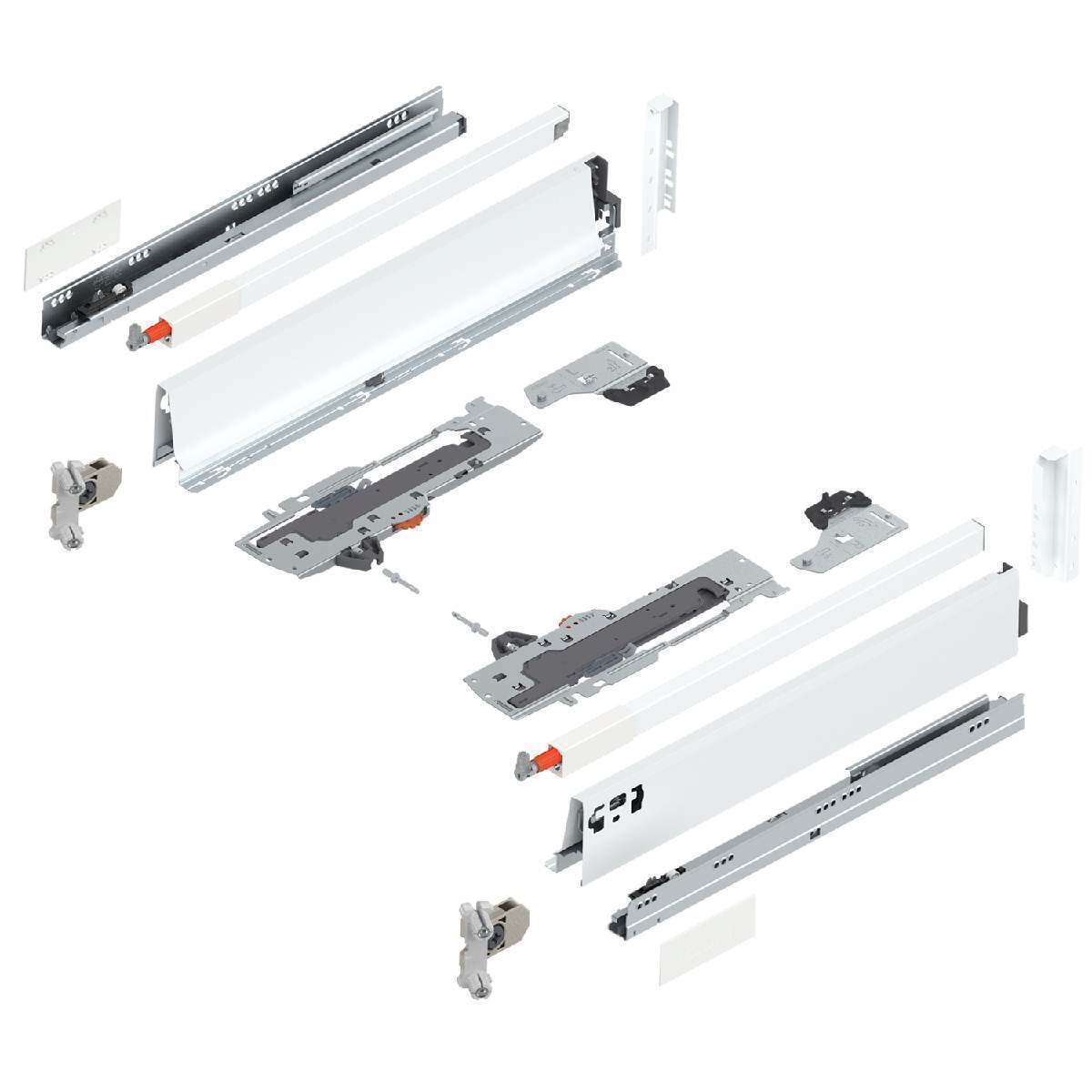 Blum TANDEMBOX antaro Frontauszug Reling C mit Vollauszug TIP-ON BLUMOTION, INSERTA, Seidenweiß Produktabbildung 1