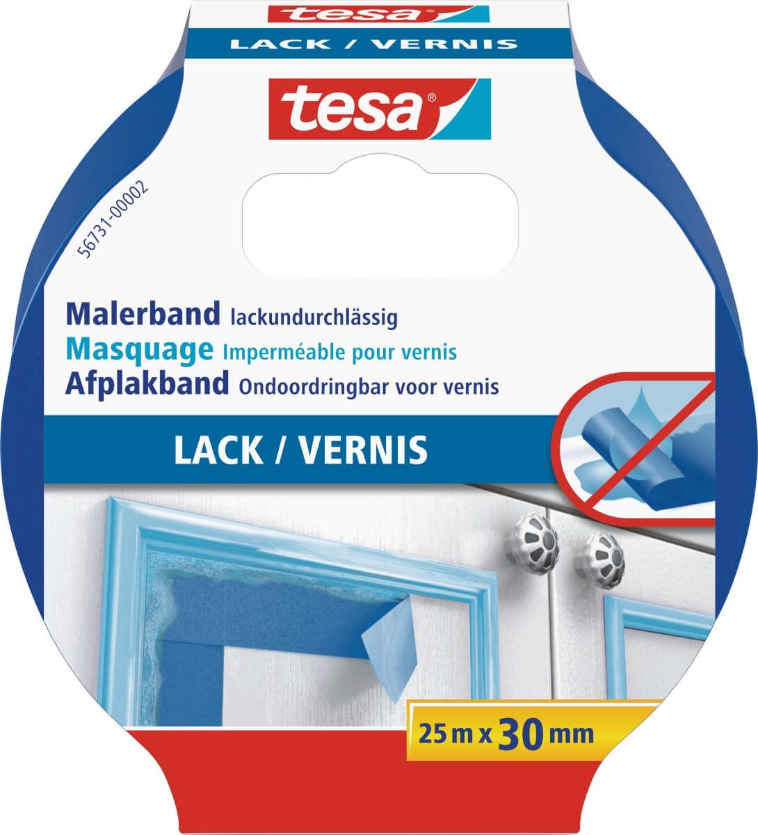 tesa 5er Pack Malerband Lack, Abdeckband