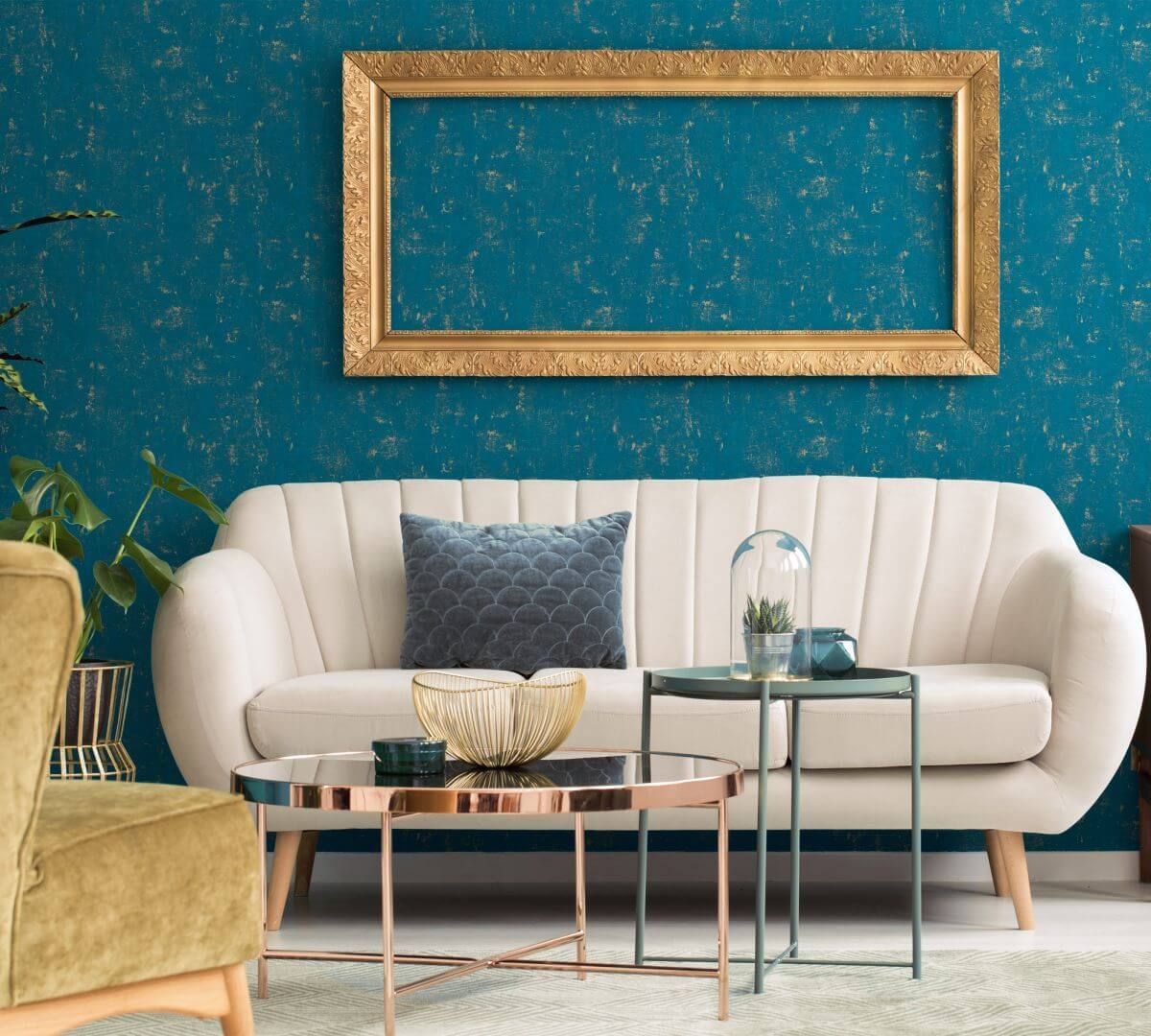 AS Creation Tapete Blooming Blau Grün Metallic | Vintage