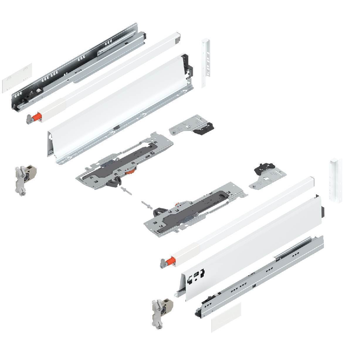 Blum TANDEMBOX antaro Frontauszug Reling D mit Vollauszug TIP-ON BLUMOTION, INSERTA, Seidenweiß Produktabbildung 1
