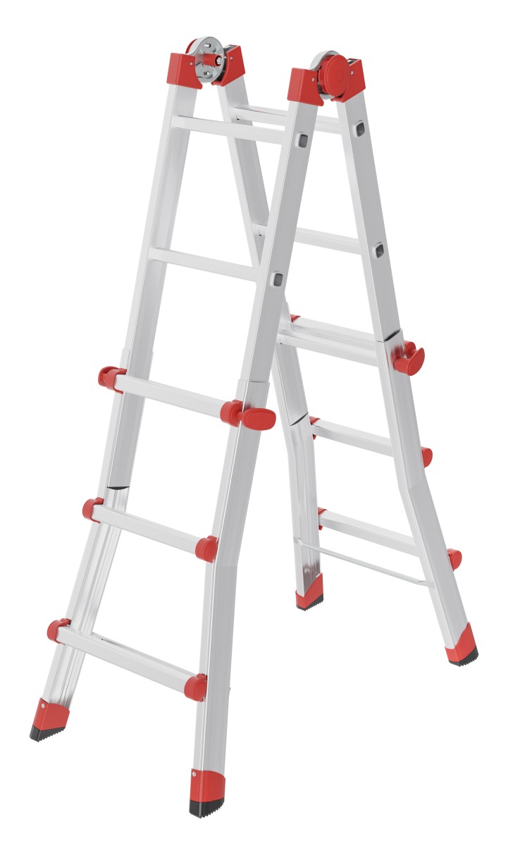 Hailo 2A-Ware M80 Multifunktions-Teleskopleiter, 4x3 Sprossen, zusammenschiebbare Leiter  Alu Produktabbildung 1