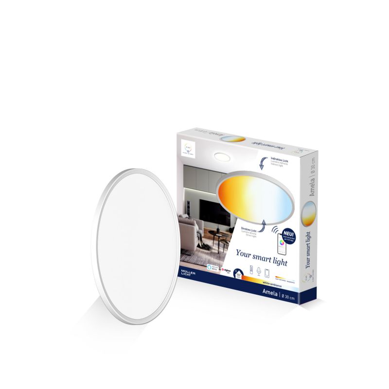 tint B-Ware smarte Deckenleuchte Amela 30 cm Wand- & Deckenleuchte 16 W, white+ambiance 1800-6500 K Produktabbildung 6
