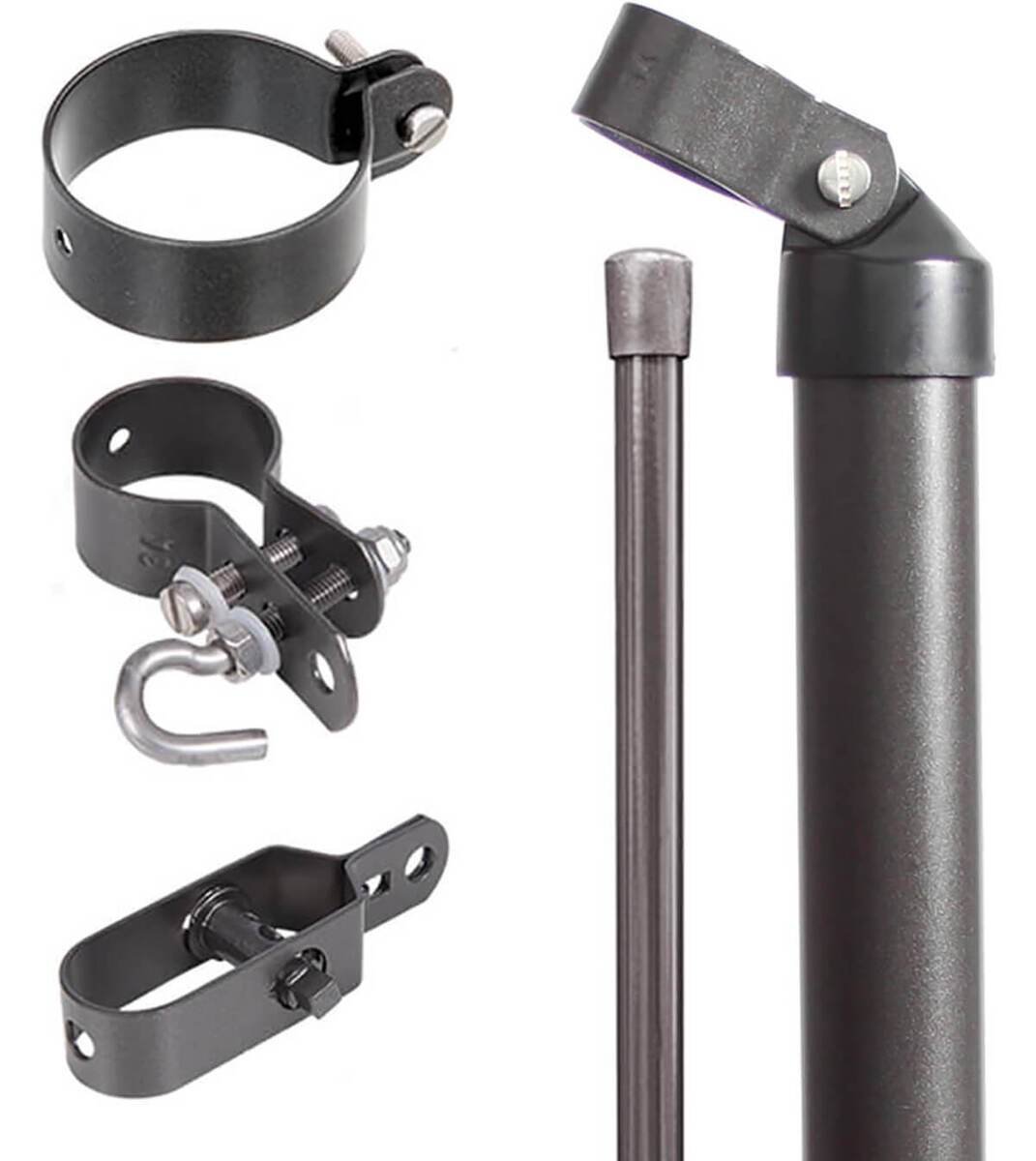 Alberts Zaunanschluss-Set für Wellengittertore Einbetonieren, Ø 60 mm, 0,80 m H, Anthrazit-metallic Produktabbildung 2