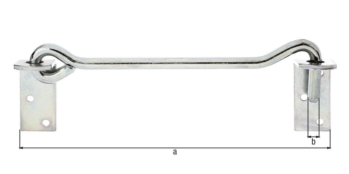 Alberts Sturmhaken mit Winkel, Plätze, galvanisch verzinkt, dickschichtpassiviert, 590 x Ø 12 mm Produktabbildung 2