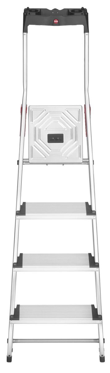 Hailo L80 Sicherheits-Haushaltsleiter ComfortLine, flexible Ablageschale, 4 extra tiefe Stufen Produktabbildung 2