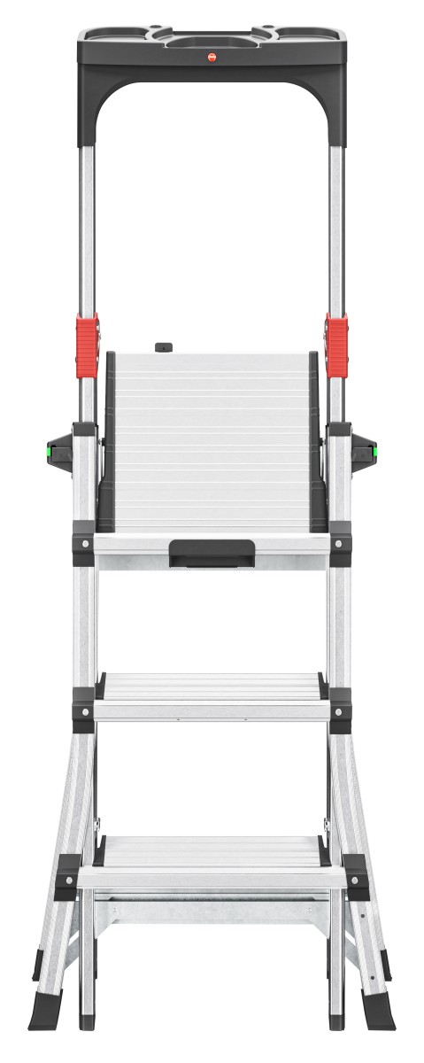 Hailo 2A-Ware TL100 TopLine Aluminium-Haushaltsleiter, 3 - 5 Stufen, flexible Arbeitshöhe, Ablage Produktabbildung 4