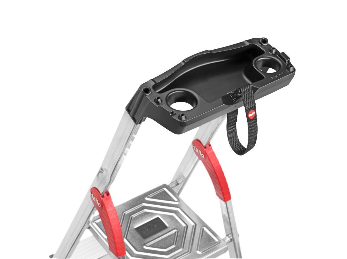 Hailo L80 Sicherheits-Haushaltsleiter ComfortLine, flexible Ablageschale, 4 extra tiefe Stufen Produktabbildung 4