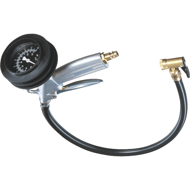 ewo Handreifenfüllmesser, Aluminium, drehbarer Füllschlauch, Hebelstecker, Manometer Ø 63 mm, 0-10 bar, nicht eichfähig Produktabbildung