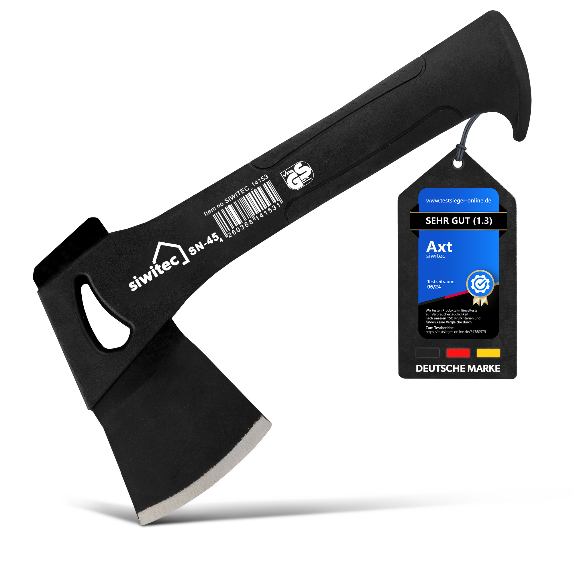 siwitec Nylonaxt SN-45, 450 Gramm Kopfgewicht inkl. Schnittschutz Produktabbildung 1