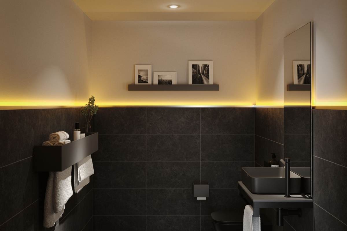 Paulmann LumiTiles LED Strip Einbauprofil, 1 m oder 2 m, Alu eloxiert | Satin, Indirektes Licht Produktabbildung 9