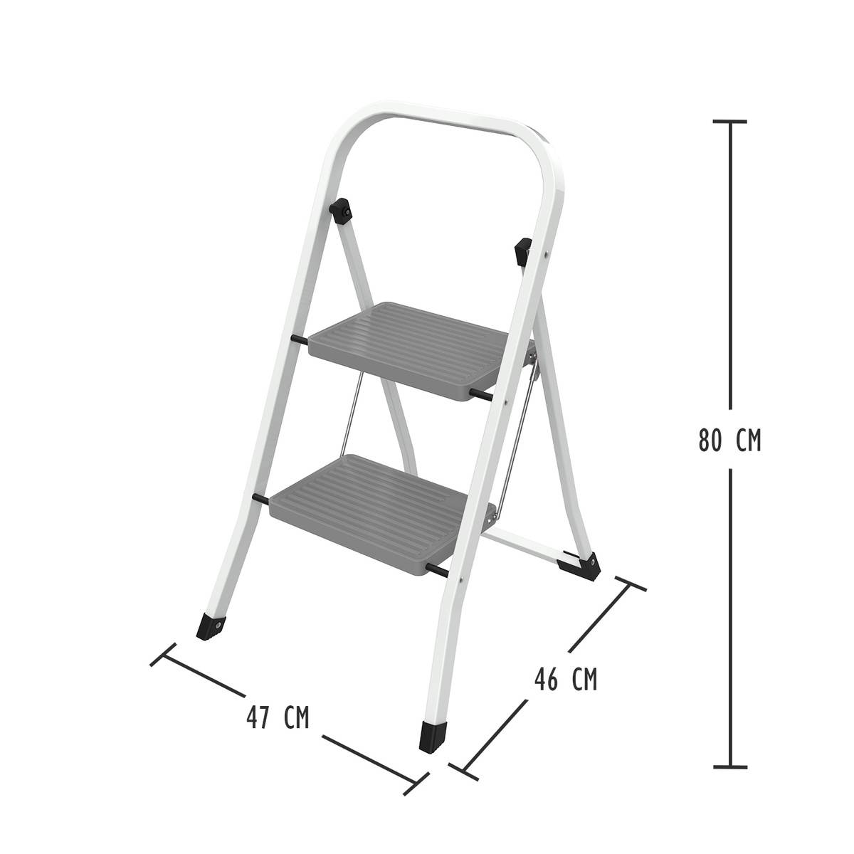 siwitec Klapptritt aus Stahl mit 2 Stufen, klappbarer Tritthocker, Klapphocker 150kg Produktabbildung 2