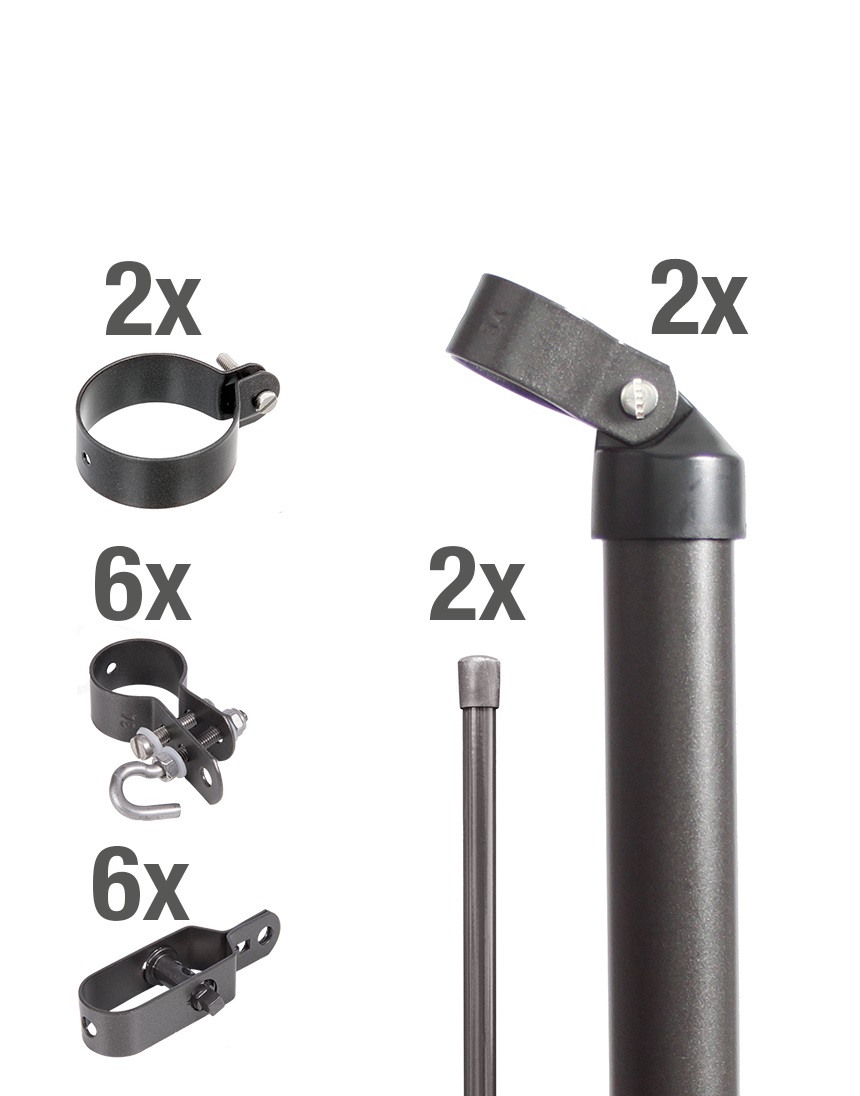 Alberts Zaunanschluss-Set für Wellengittertore Einbetonieren, Ø 60 mm, 0,80 m H, Anthrazit-metallic Produktabbildung
