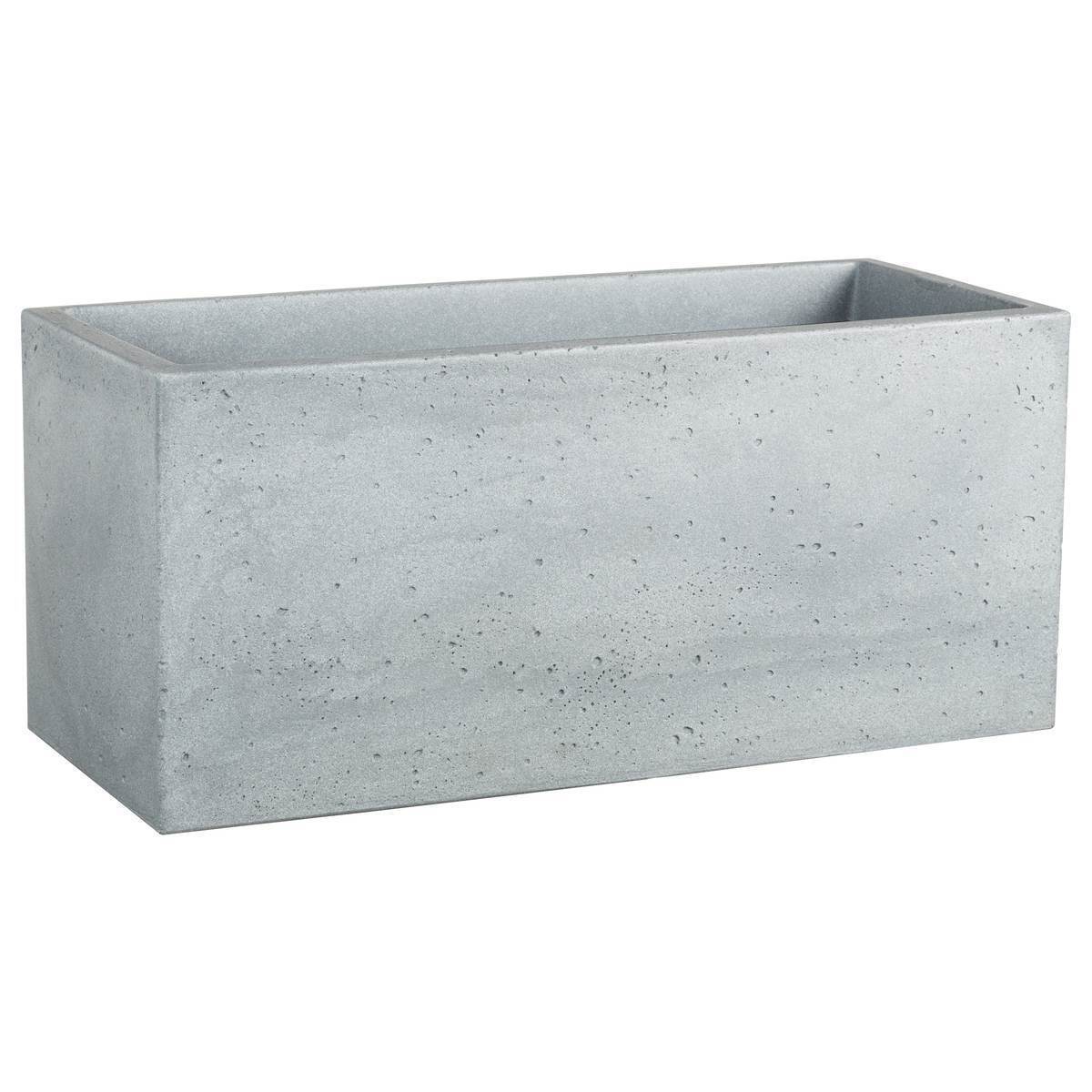 Scheurich Blumenkasten C-Cube Long, Pflanzengefäss für Aussen, rechteckig, Länge 80 cm, Stony Black Produktabbildung 3