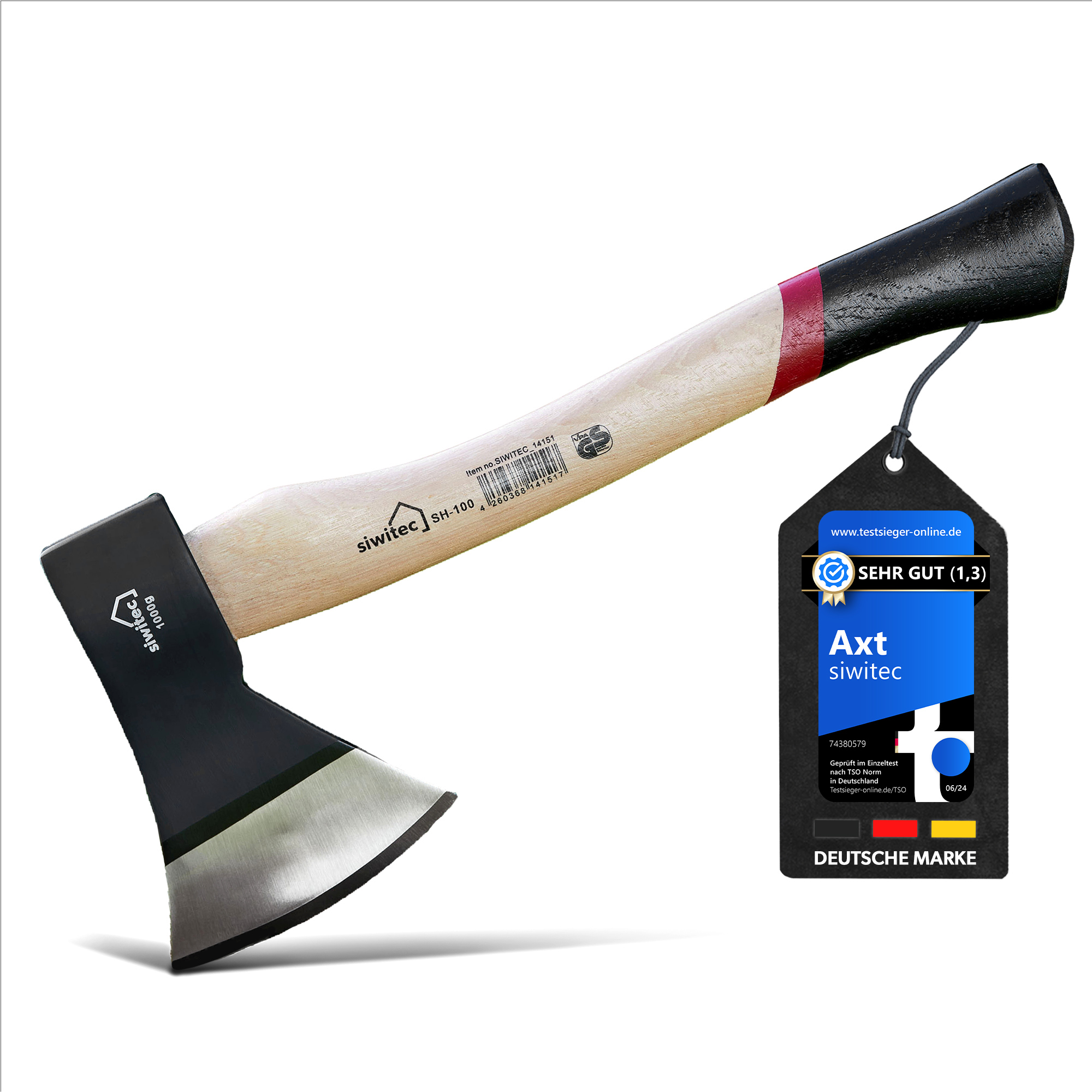 siwitec Holzaxt SH-100, 1000 Gramm Kopfgewicht Produktabbildung