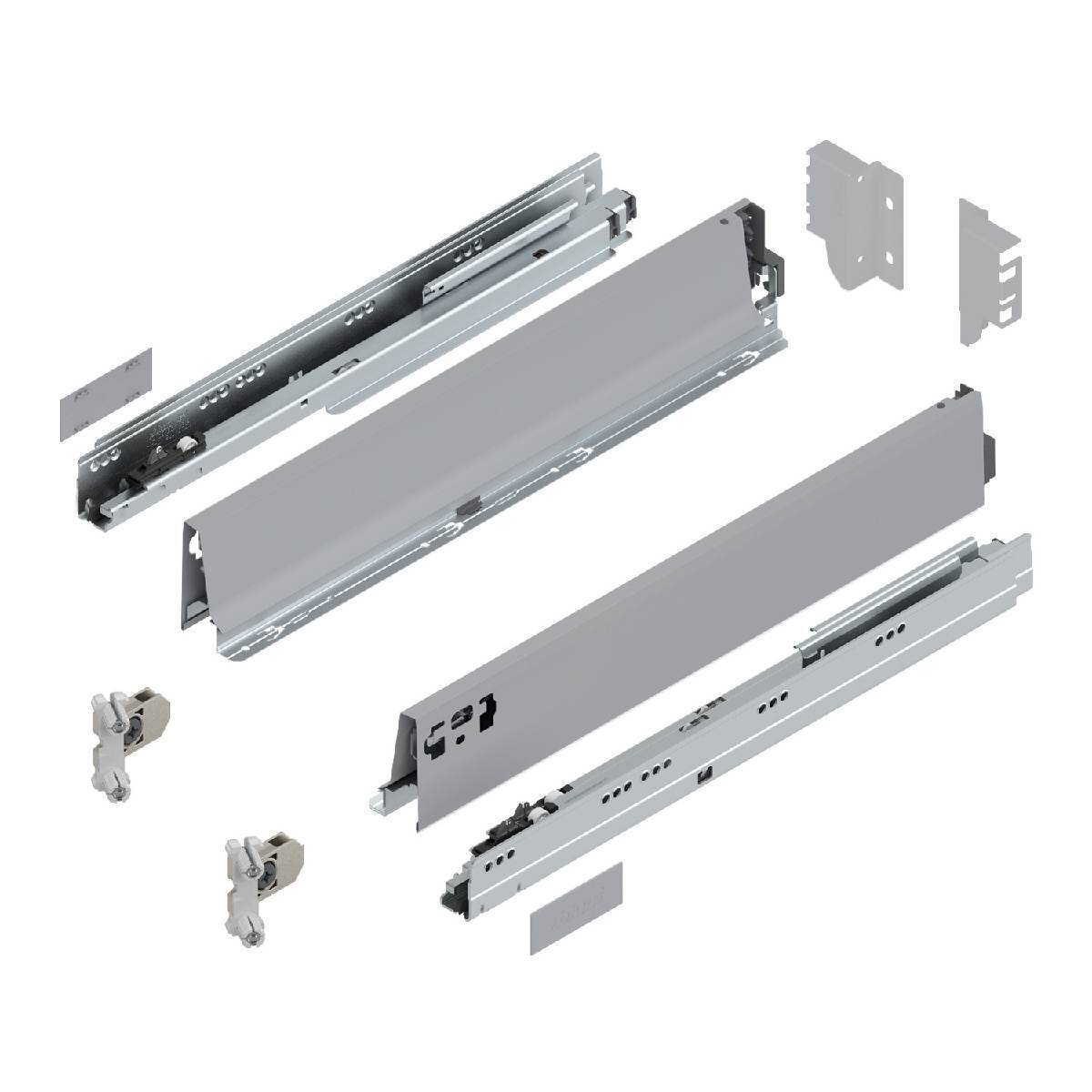 Blum TANDEMBOX antaro, Schubkasten M Vollauszug, BLUMOTION Soft-Close, INSERTA, Grau, 65 kg & 500 mm Produktabbildung 1