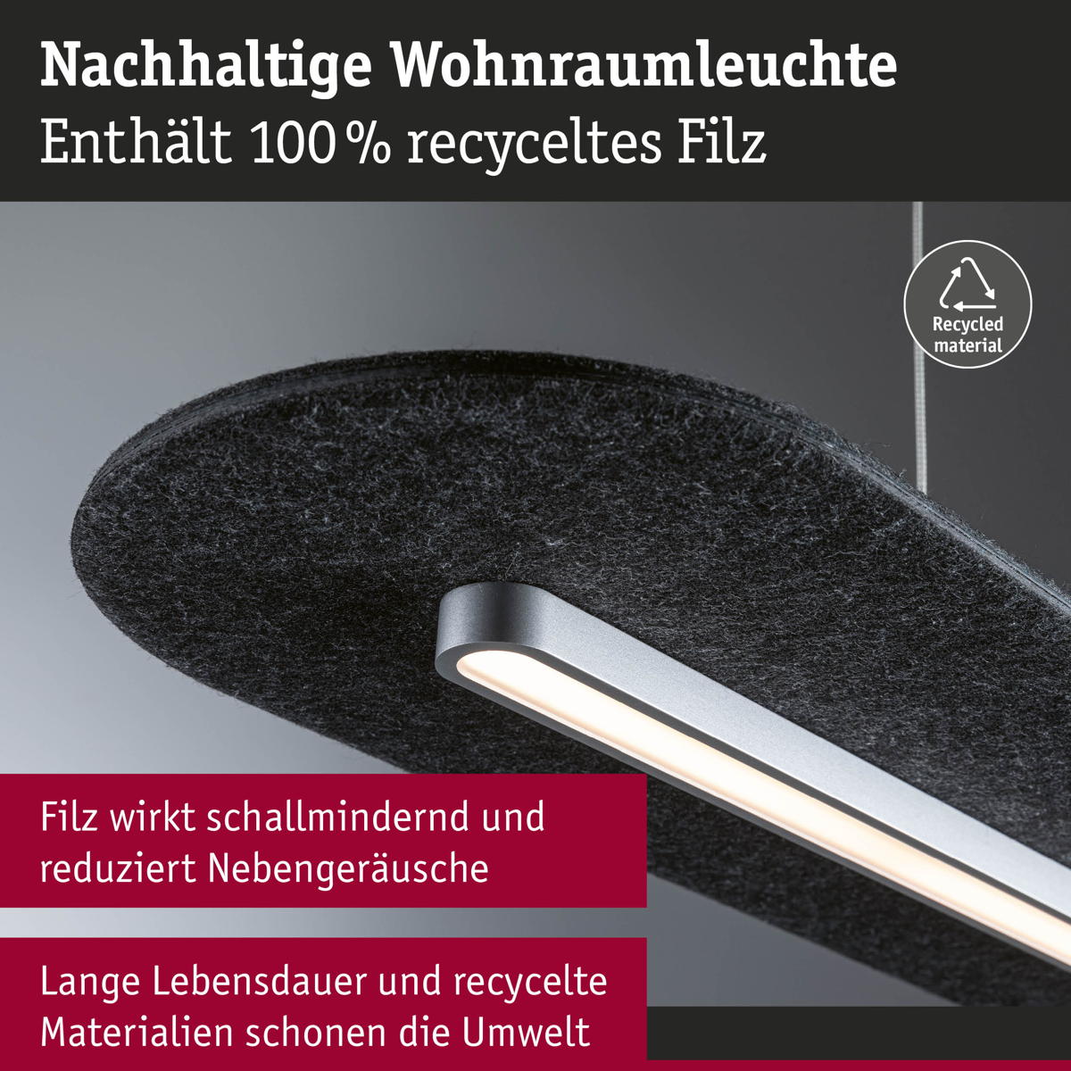 Paulmann LED Pendelleuchte Tulga in Anthrazit 27W 1800lm Produktabbildung 10