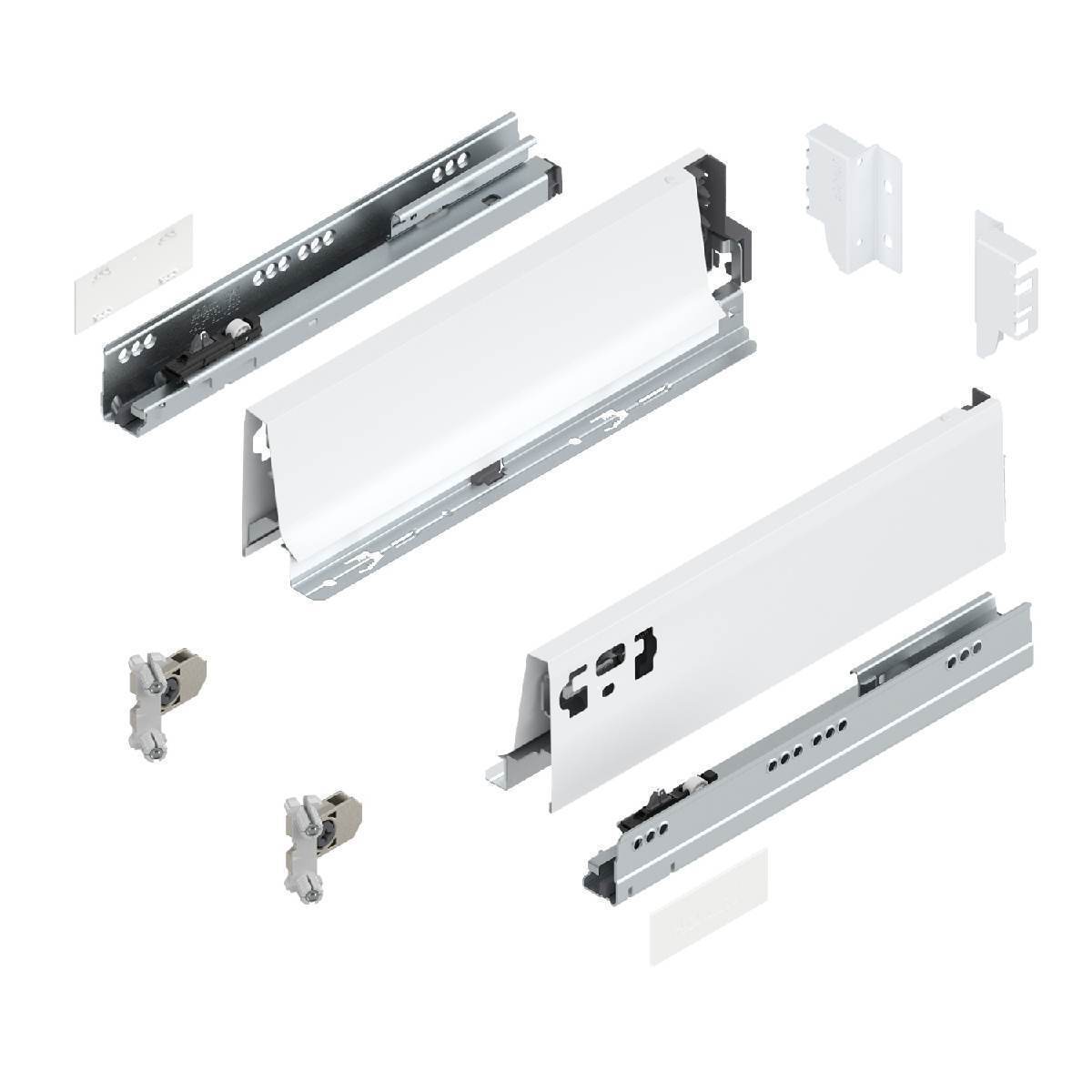 Blum TANDEMBOX antaro, Schubkasten M, BLUMOTION Soft-Close, INSERTA, Seidenweiß, 30 kg & 350 mm Produktabbildung 1