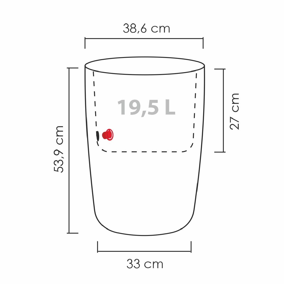 Scheurich Linetto High Hochgefäß aus Kunststoff, Frostbeständig, UV-beständig, Pflanzkübel Produktabbildung 2