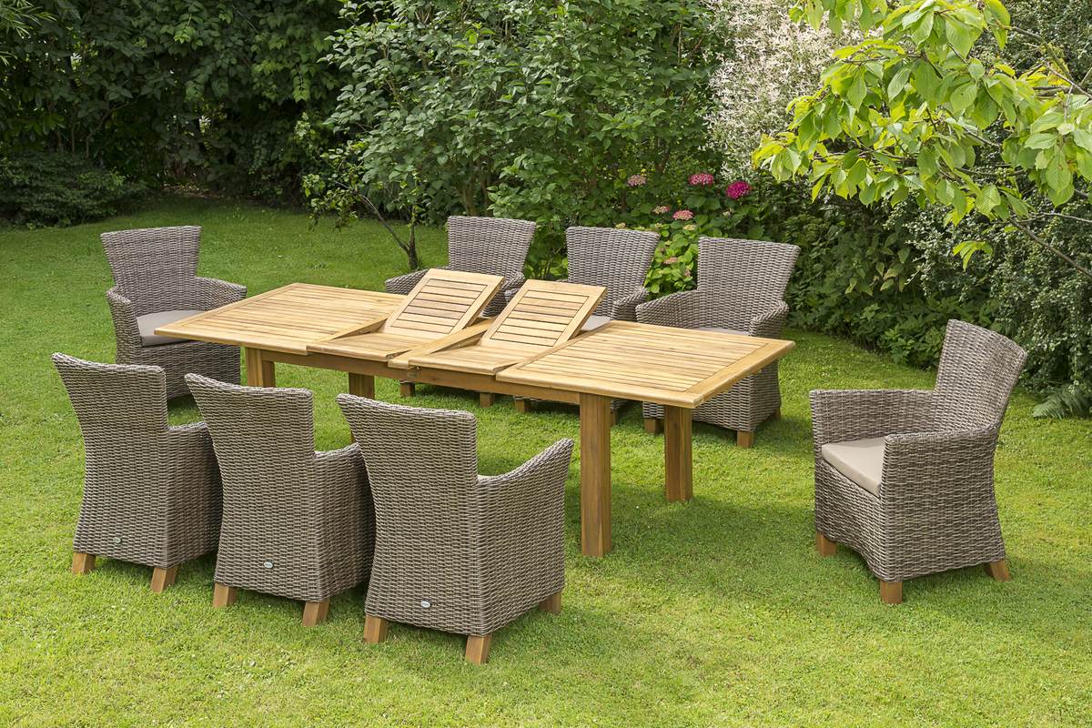 YOURSOL by Merxx Gartenmöbel Set Toskana 8 Personen mit Ausziehtisch