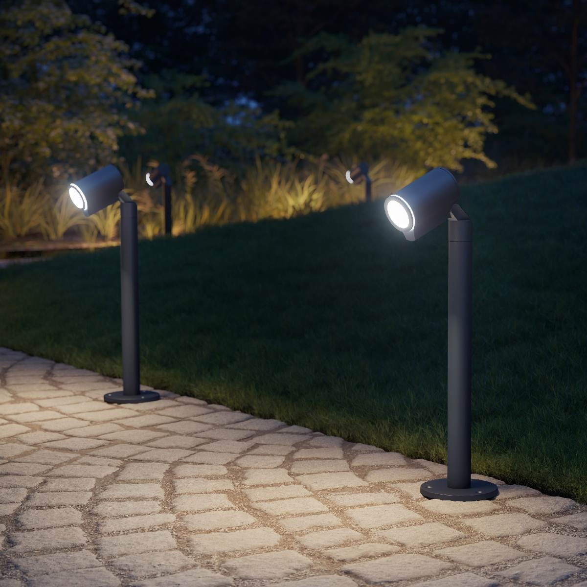 Steinel LED-Wegleuchte Spot Way N, NightAutomatic, 7,86 W, 180°, IP44, 3000 K, 512 lm, Warmweiß Produktabbildung 2