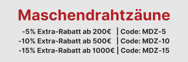 Bis zu 15% Rabatt auf Maschendrahtzäune