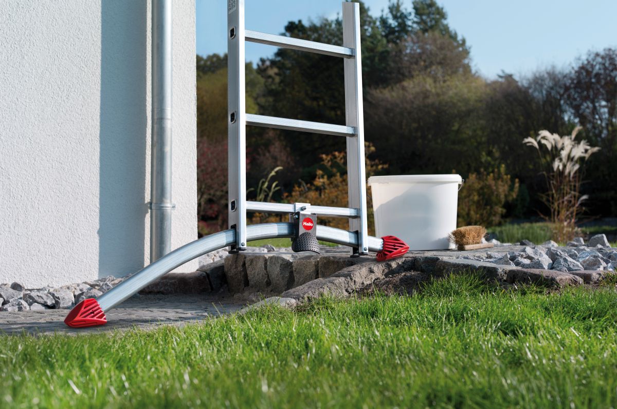 Hailo 2A-Ware ProfiLOT Aluminium-Teleskopleiter, gratis Einhängetritt, Kombi-Leiter 3 x 12 Sprossen Produktabbildung 5